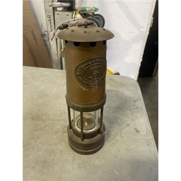 ANTIQUE BRASS COAL MINERS LAMP