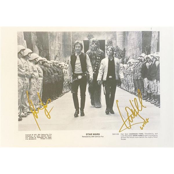 Star Wars Harrison Ford and Mark Hamill facsimile signed movie photo