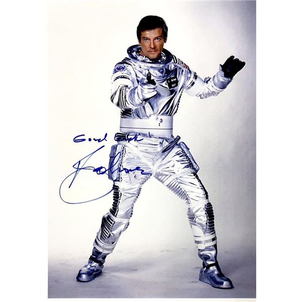Moonraker Roger Moore facsimile signed movie photo