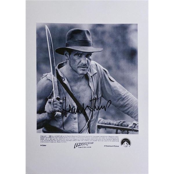 Indiana Jones and the Temple of Doom Harrison Ford facsimile signed movie photo