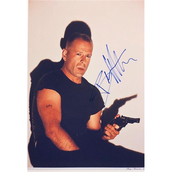Pulp Fiction Bruce Willis facsimile signed movie photo