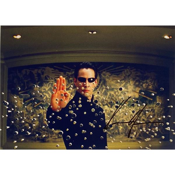The Matrix Keanu Reeves facsimile signed movie photo