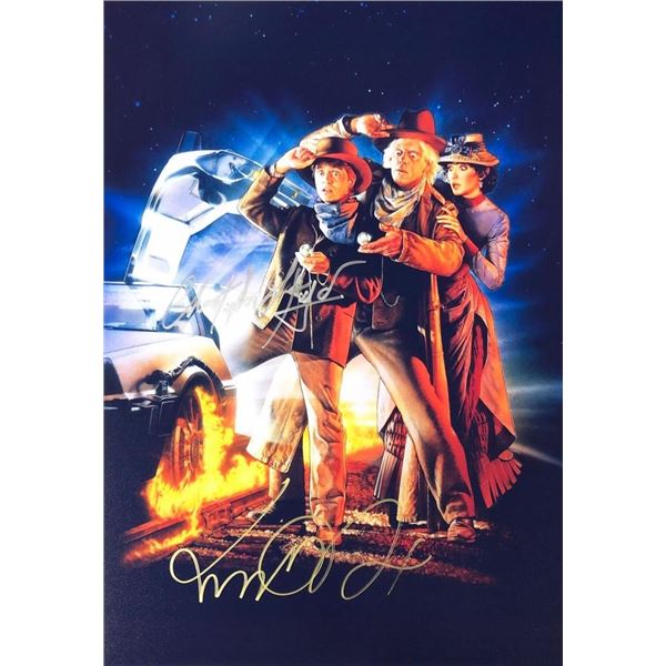 Back to the Future Michael J. Fox and Christopher Lloyd facsimile Signed Movie Photo