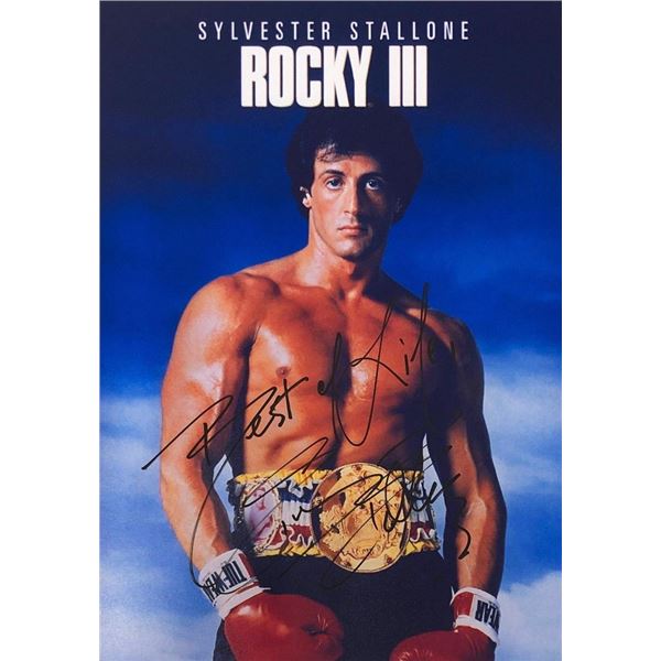 Rocky III Sylvester Stallone facsimile signed movie photo