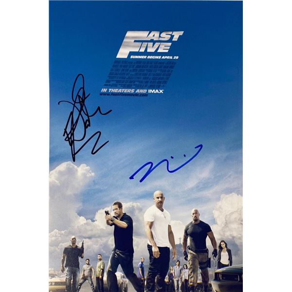 Fast Five Paul Walker and Vin Diesel facsimile signed movie photo