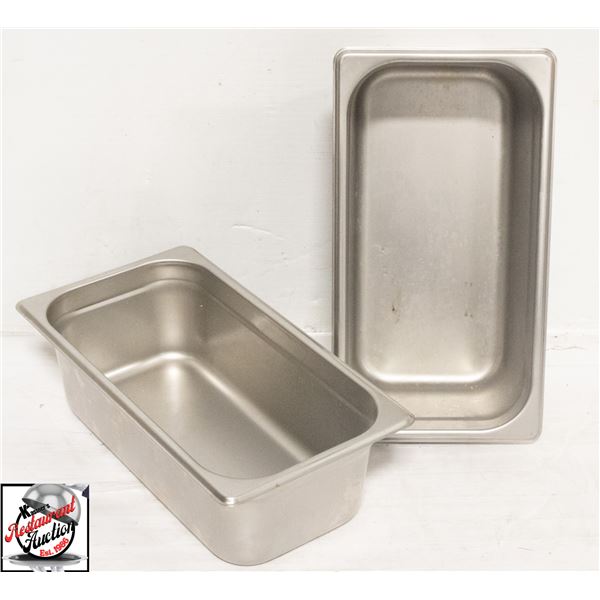 BAILIFF SEIZURE: 2 - 1/3RD S/S INSERTS 4" DEEP