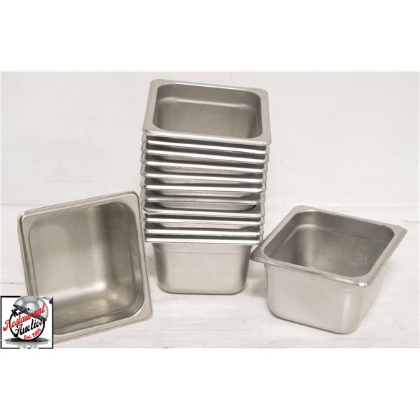 BAILIFF SEIZURE: 13 - 1/6TH S/S INSERTS 4" DEEP