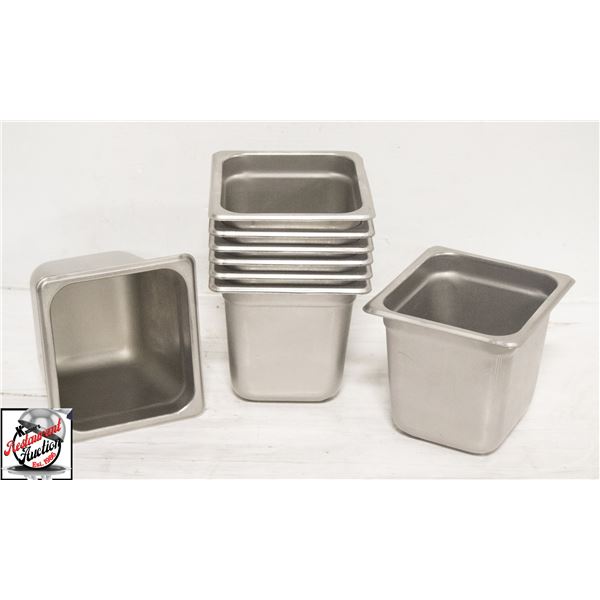 BAILIFF SEIZURE: 8 - 1/6TH S/S INSERTS 6" DEEP