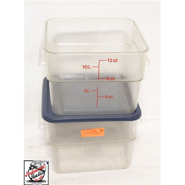 BAILIFF SEIZURE: TWO CAMBRO 12QT DRY STORAGE BINS