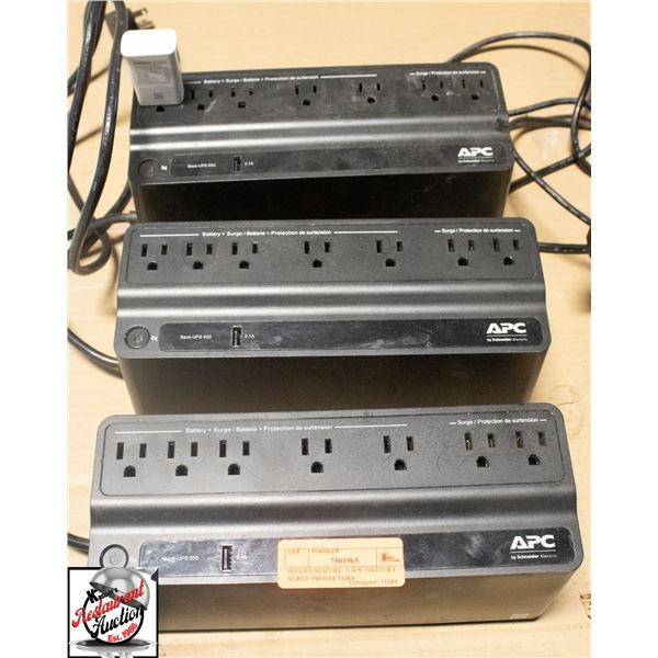 BAILIFF SEIZURE: 3 APC BATTERY + SURGE PROTECTORS