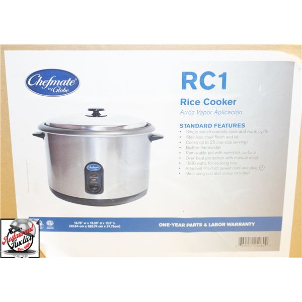 GLOBE CHEFMATE 25 CUP RICE COOKER / WARMER