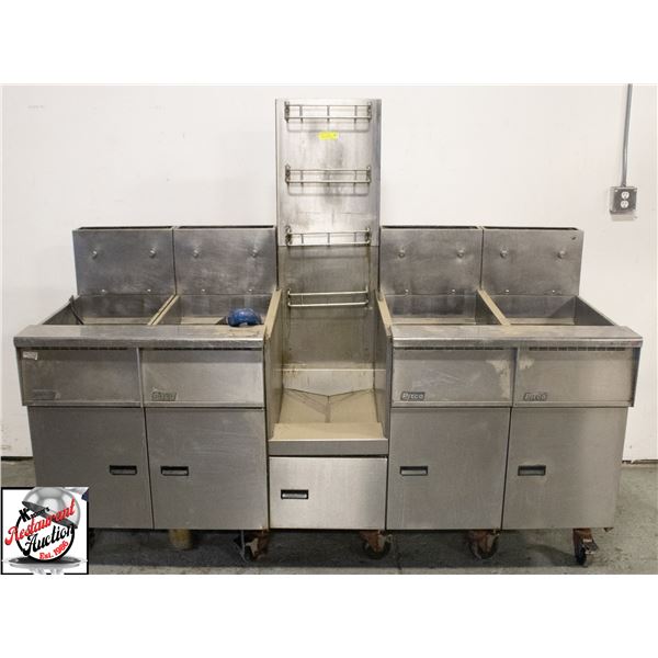 4-BANK PITCO FRIALATOR DEEPFRYER LINE W/ MIDDLE