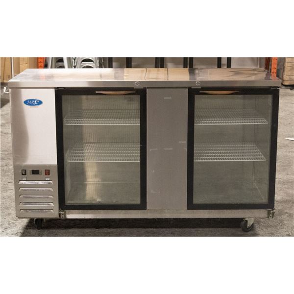 MRE 68" GLASS DOOR BACK BAR COOLER ON CASTORS