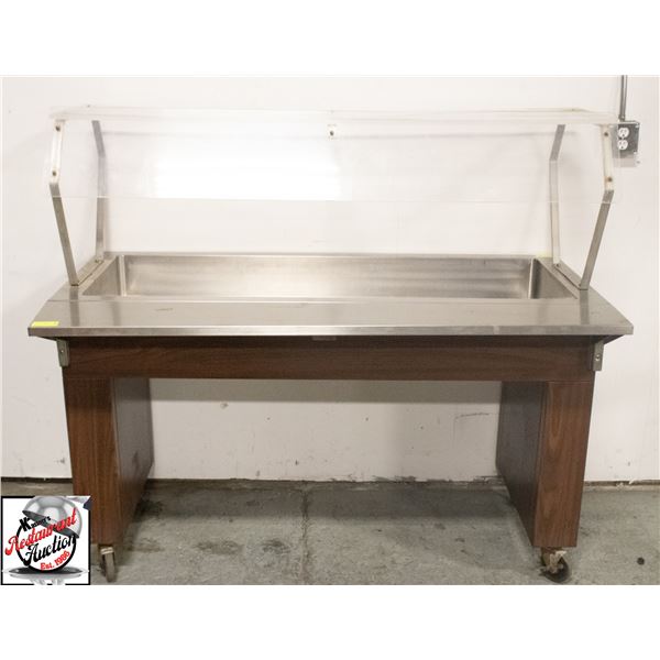 60" VOLLRATH SERVING TABLE W/ SNEEZE GUARD