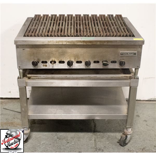 U.S RANGE 60" 6 BURNER CHARBROILER ON EQUIPMENT