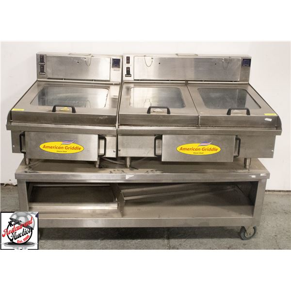 TWO THERMODYNE GRIDDLES W/ STEAM SHELL TECHNOLOGY