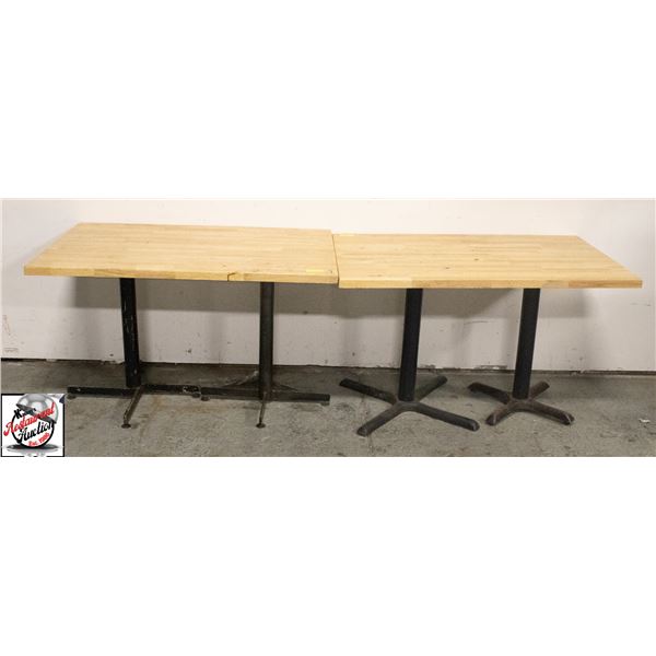 2 - 48" X 30" X 30" WOOD TOP DINNING TABLE