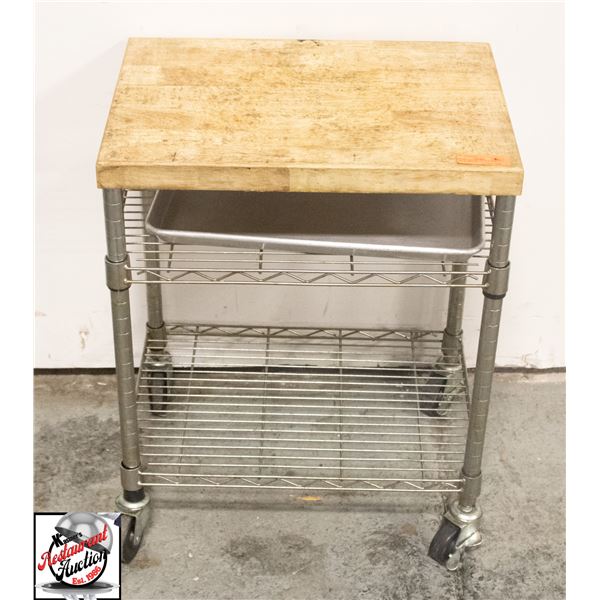 BAILIFF SEIZURE: 21" X 15" X 26" 3 TIER WOOD TOP