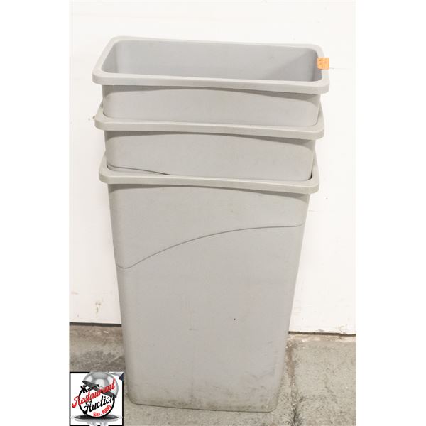 BAILIFF SEIZURE: 3 - 20" X 11" X 30" TRASH BINS