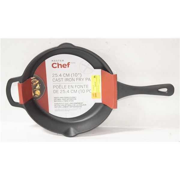 10" MASTERCHEF CAST IRON PAN W/ HELPER HANDLE