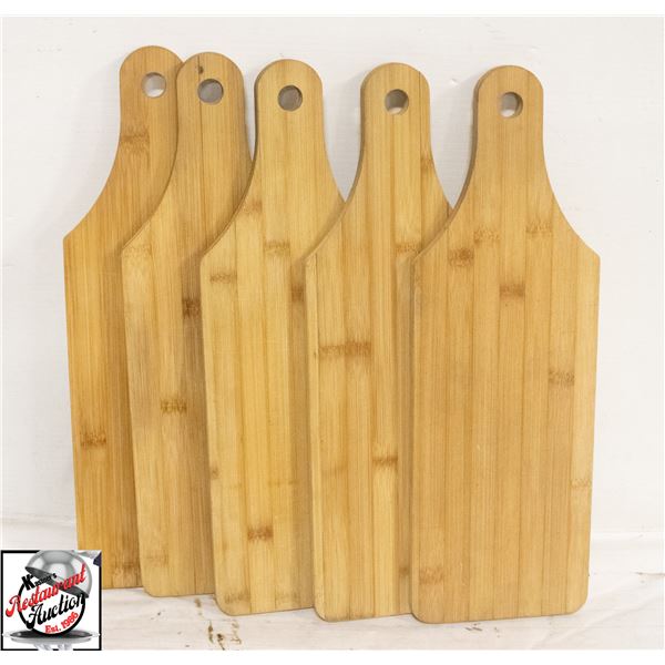 BAILIFF SIZURE: 5 - 6.5" X 19" X 0.5" WOOD SERVING