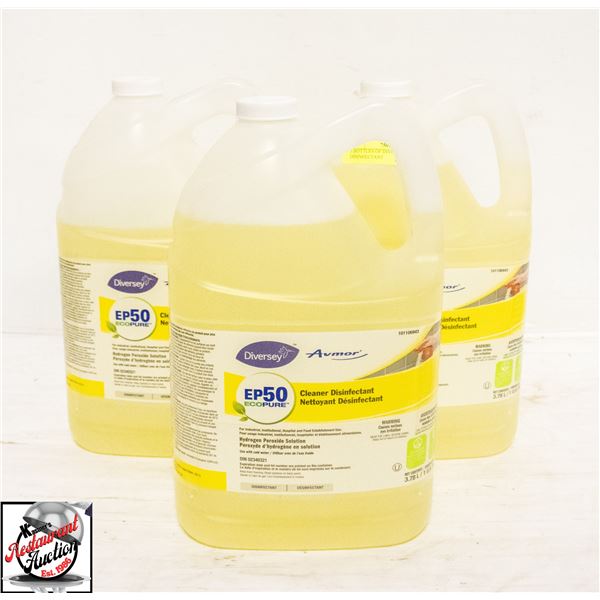 3 BOTTLES OF DIVERSEY CLEANER DISINFECTANT