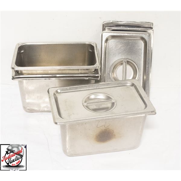 4 1/6 S/S INSERTS 6" DEEP W/ COVERS