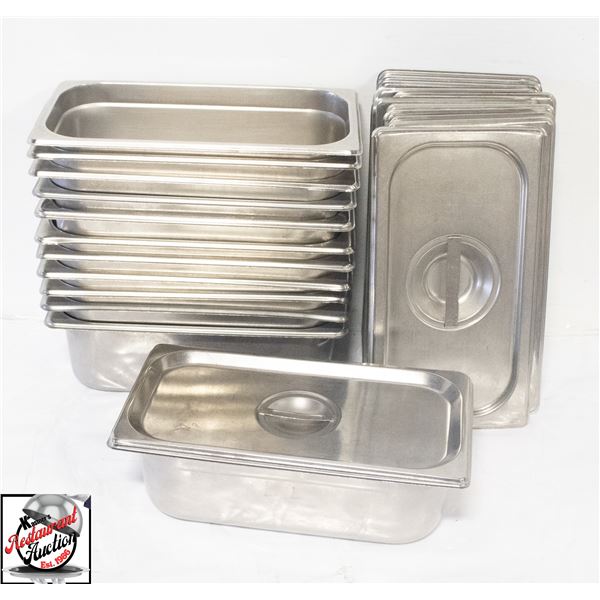 12 1/3 S/S INSERTS 4" DEEP W/ COVERS