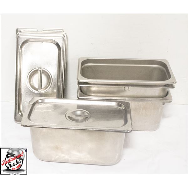 5 1/3 S/S INSERTS 6" DEEP W/ COVERS