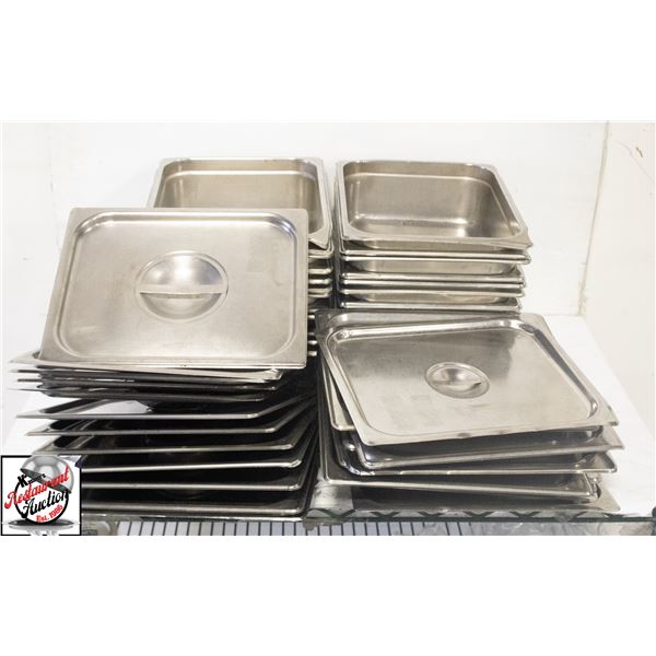 24 1/4 S/S INSERTS 4" DEEP W/ COVERS