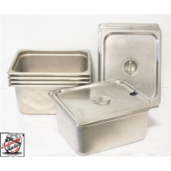 5 1/4 S/S INSERTS 6" DEEP W/ COVERS