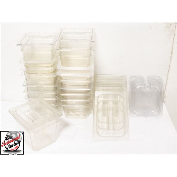 18 1/6 POLYCARB INSERTS W/ COVERS