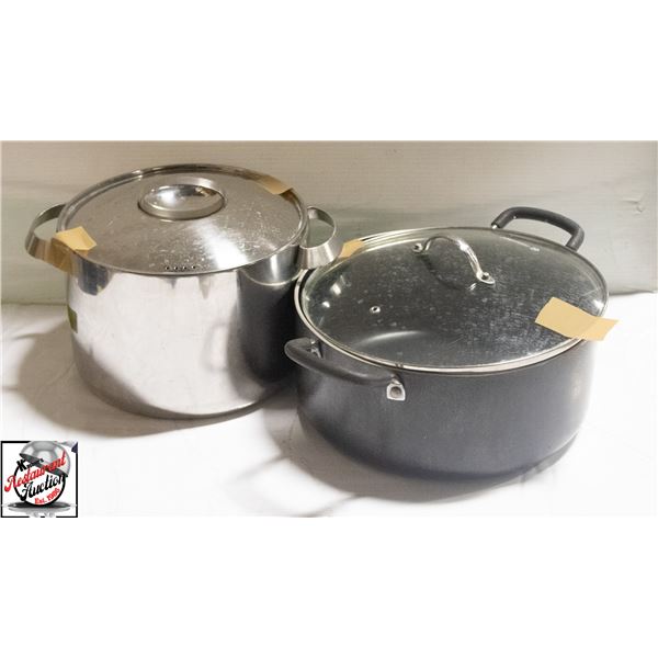 TWO COOKING POTS W/ COVERS