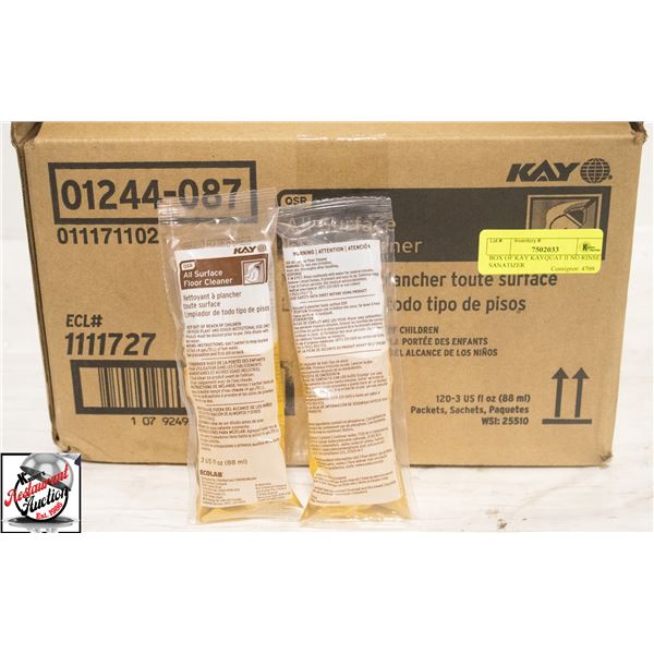 BOX OF KAY KAYQUAT II NO RINSE SANATIZER