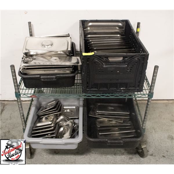LARGE LOT OF ASSORTED STAINLESS STEEL COVERS