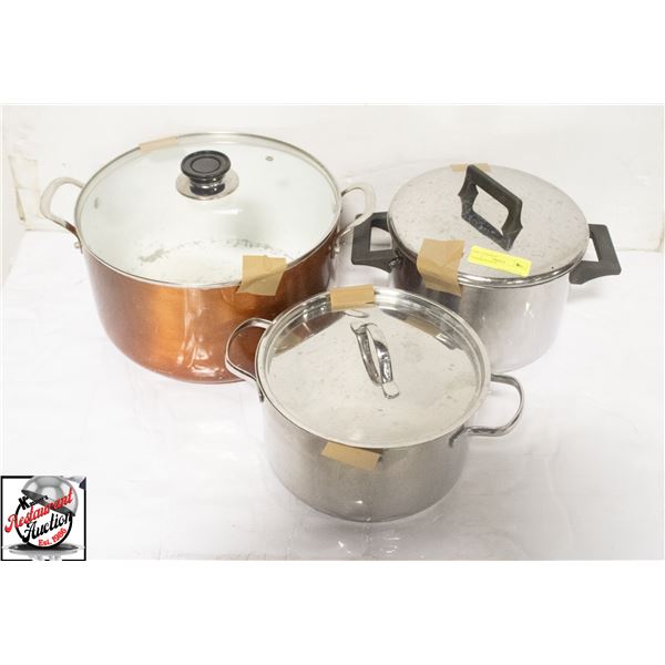 3 COOKING POTS