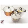 Image 1 : 3 COOKING POTS