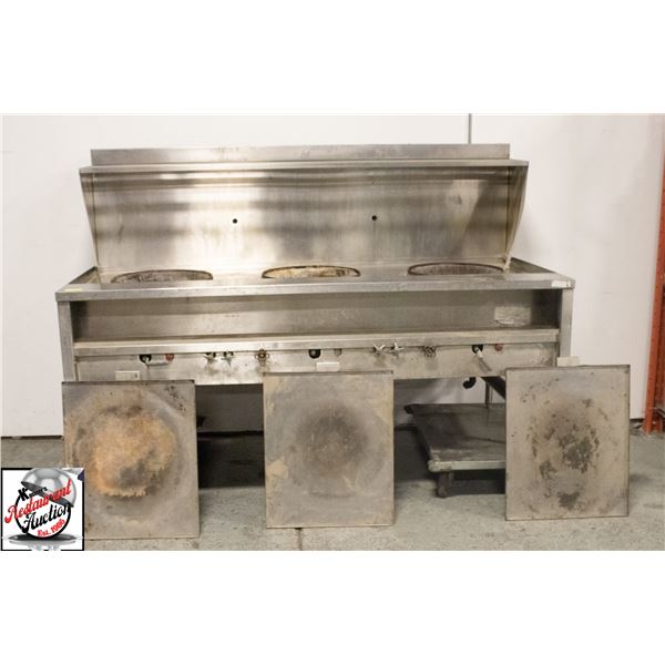 *SOLD AS IS *QUEST 86" THREE BURNER WOK RANGE