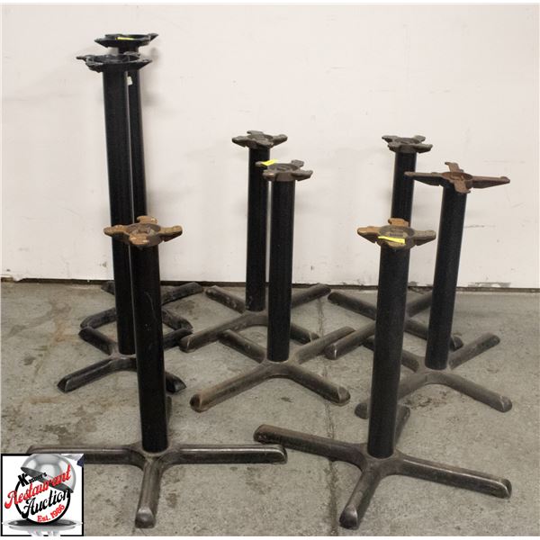 6 ASSORTED HEIGHT TABLE BASES INCLUDES