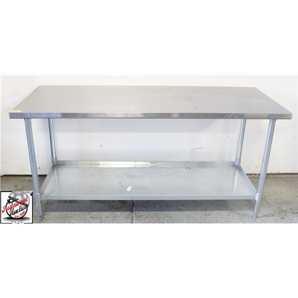 72" X 30" X 35" STAINLESS STEEL WORK TABLE W/