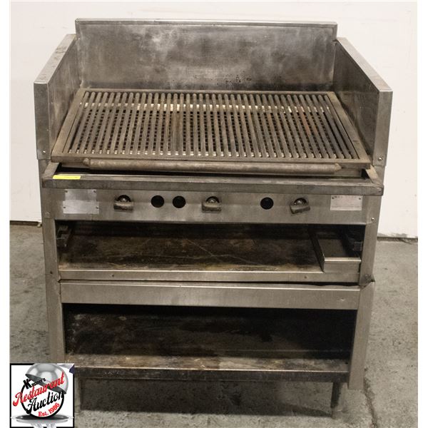 MAGIGLOW 36" CHARBROILER ON EQUIPMENT STAND