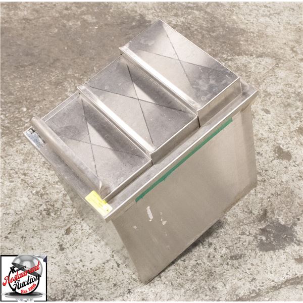 15" X 10" X 16" STAINLESS STEEL ICE BIN