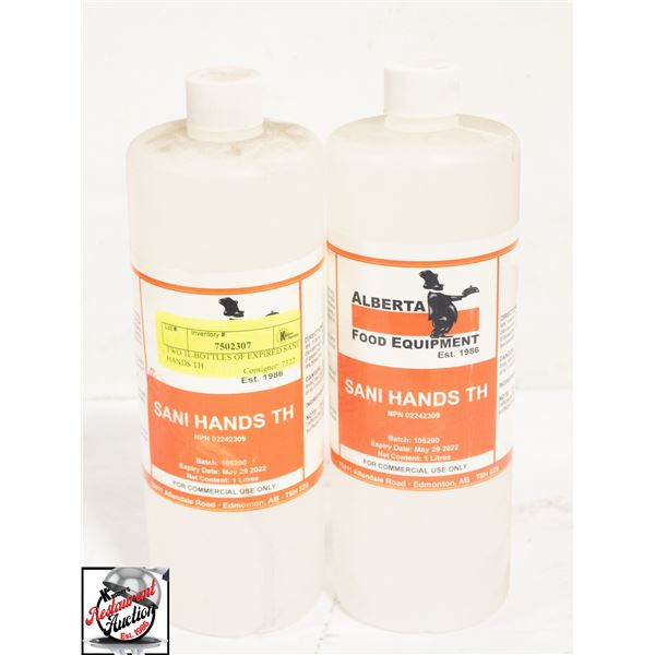 TWO 1L BOTTLES OF EXPIRED SANI HANDS TH