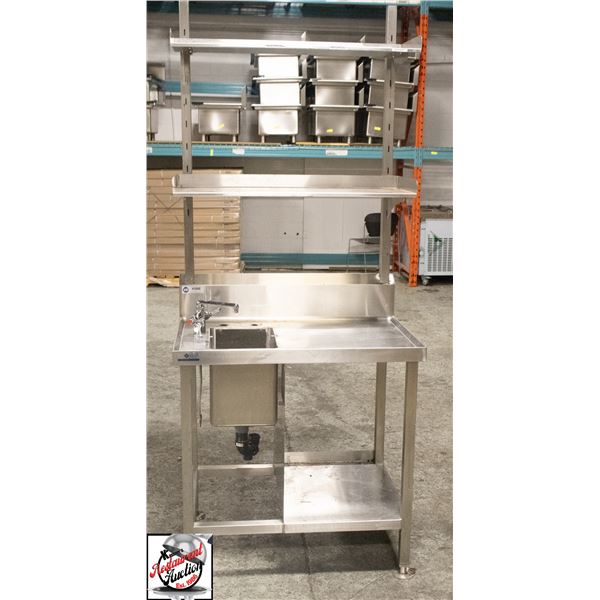 36" X 24" X 36" S/S WORKSTATION W/ SINK AND FAUCET