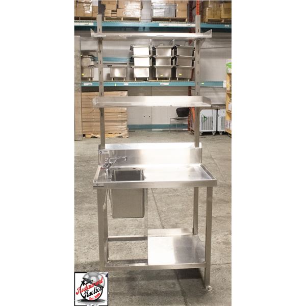 36" X 24" X 36" S/S WORKSTATION W/ SINK AND FAUCET