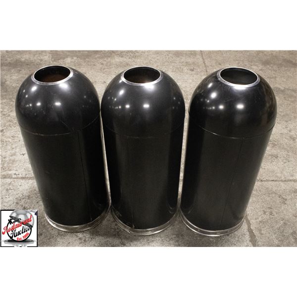 3 TRASH BINS W/ INSERTS
