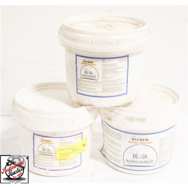3 PAILS OF DL-50 MACHINE DISHWASH