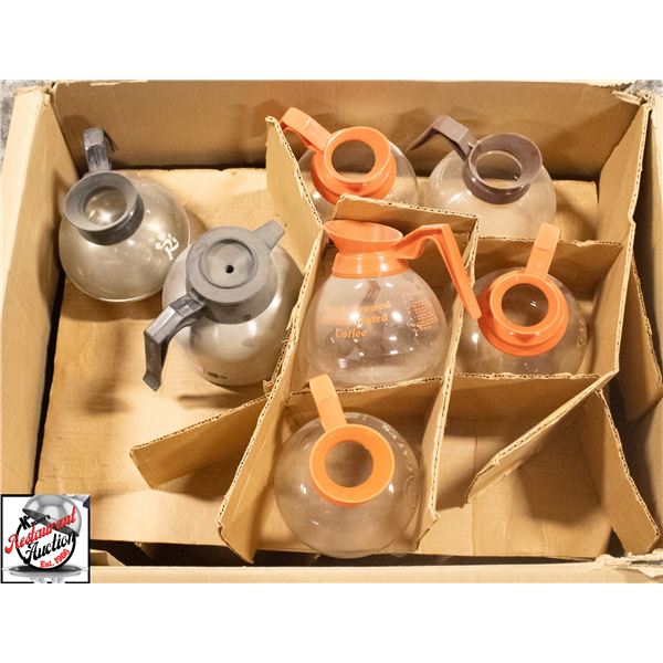 ASSPRTED GLASS COFFEE DECANTERS