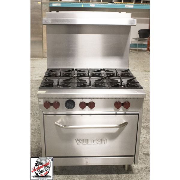 VULCAN NATURAL GAS 6 BURNER RANGE W/ OVEN