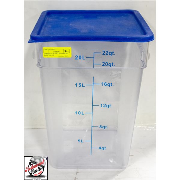 CAMBRO 22 QT  DRY INGREDIENT BIN W/ COVER